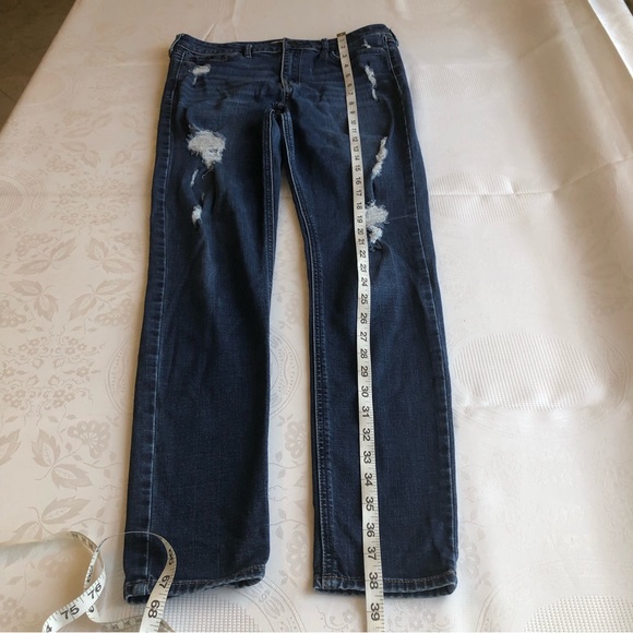 Hollister Women’s Size W30(11) Blue Ripped Skinny Jeans Pants Elastic Waist - Picture 11 of 16